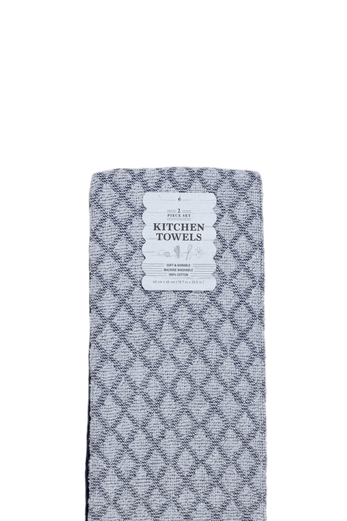 Blue & Grey - 2 PCS KITCHEN TOWELS SET - 40 X 65 CM