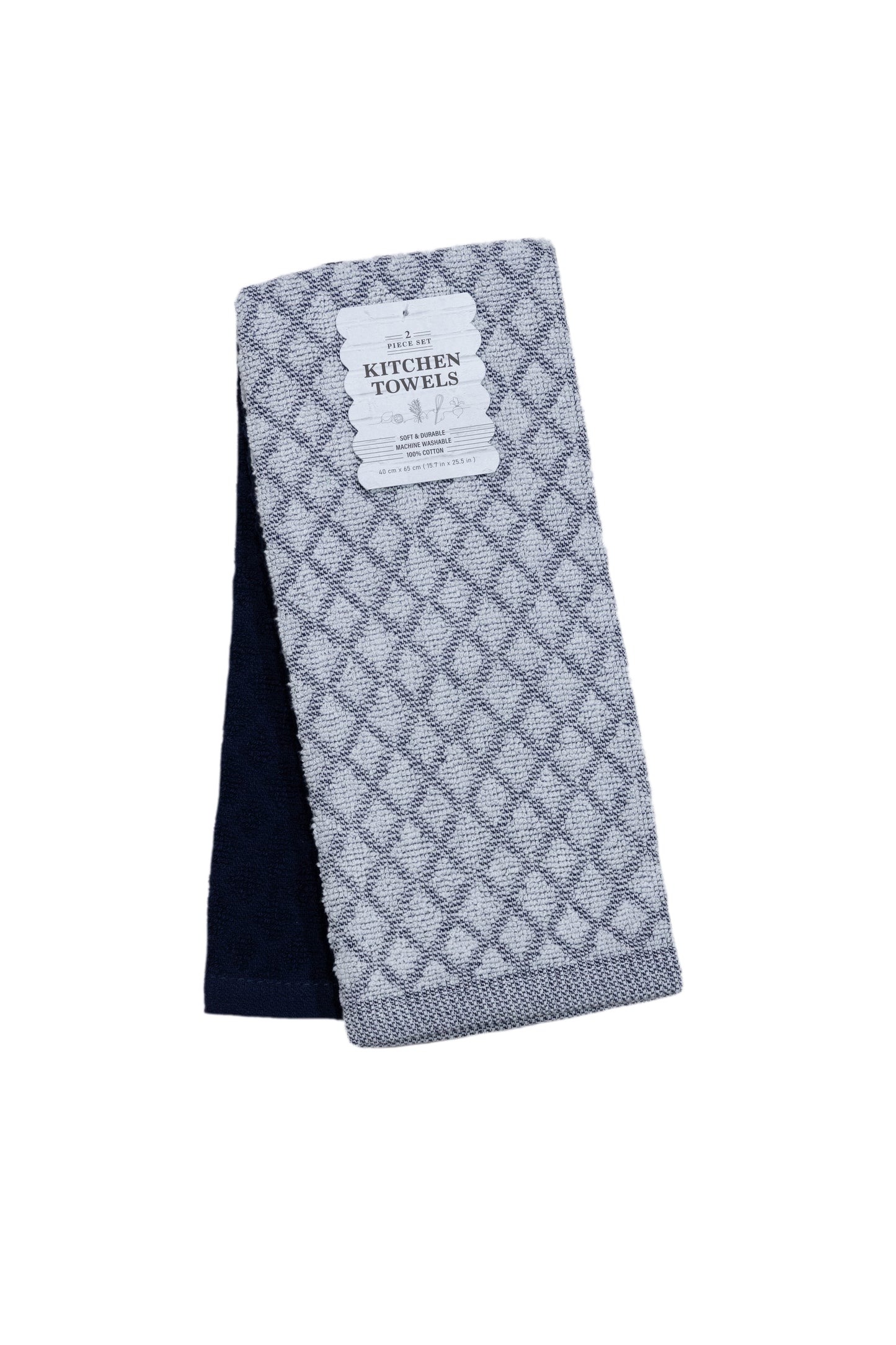 Blue & Grey - 2 PCS KITCHEN TOWELS SET - 40 X 65 CM