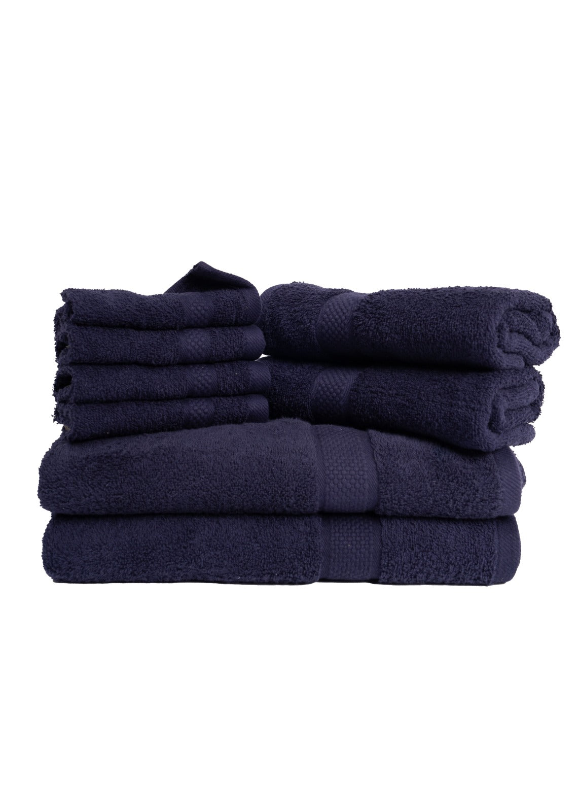 Blue 8 PCS Towels Set -450 GSM