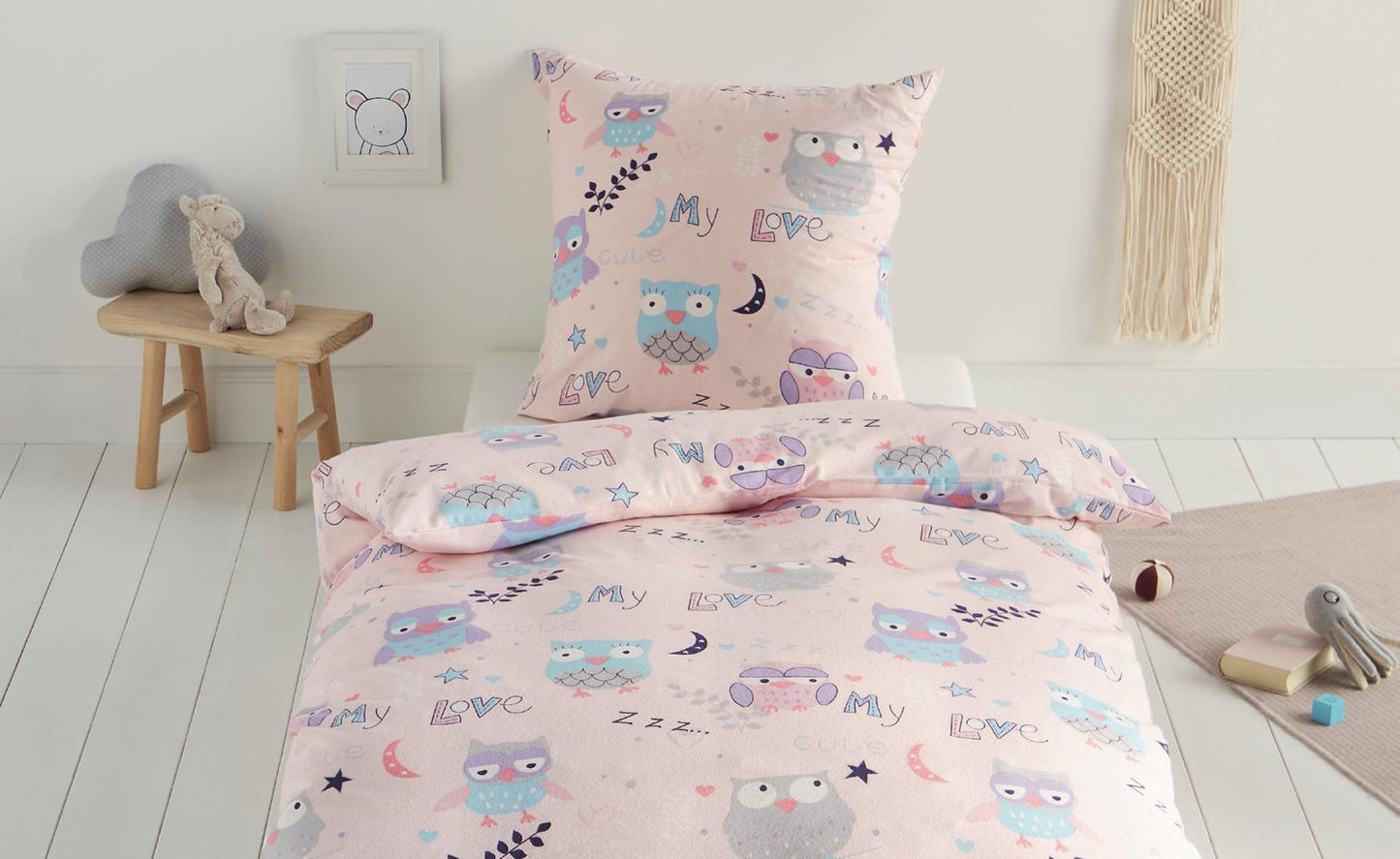 Pink Owl Kids Flannel